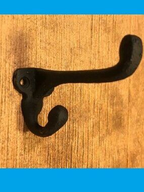 One (1) Cast Iron Rustic Brown 2 3/4" tall Double Wall Hooks One (1) 0170-01202